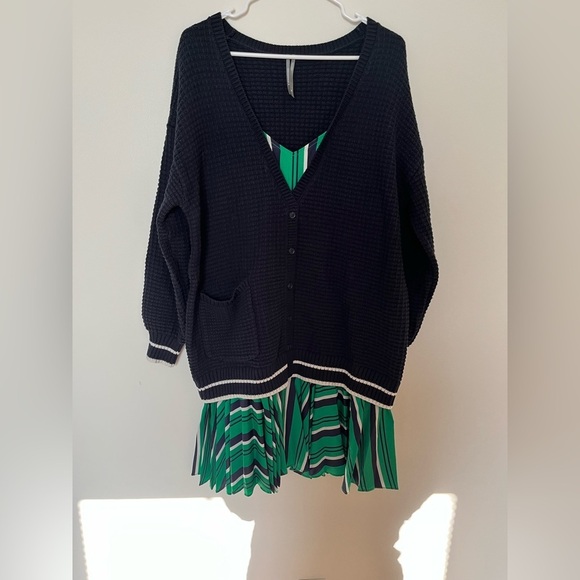 By Anthropologie Varsity Twofer Cardigan Sweater - Picture 2 of 10